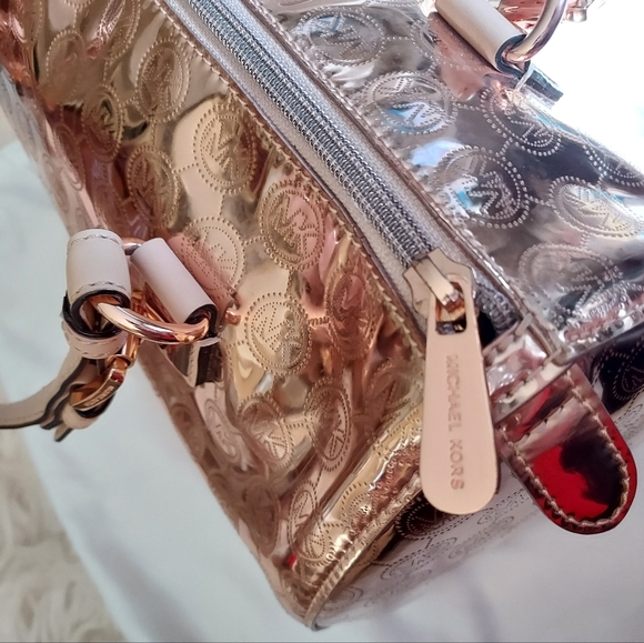 Michael Kors Rose Gold Metallic Grayson Boston Speedy Bag - Picture 8 of 13